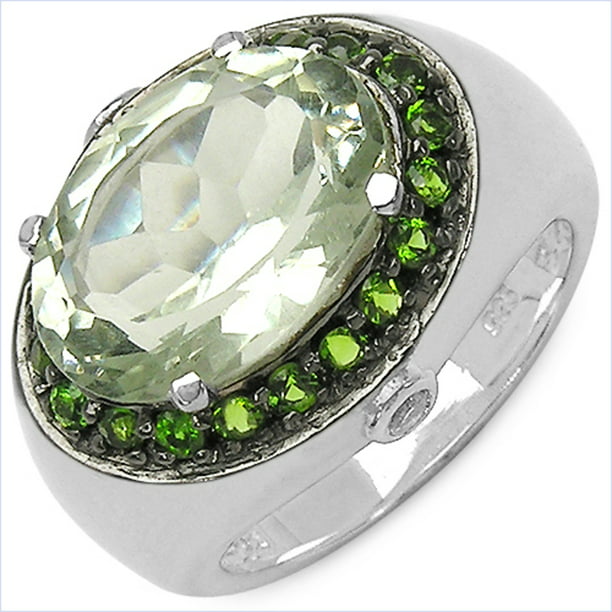 Ring in Sterling Silver Size 6.00 Green Amethyst Bonyak Jewelry Genuine Cushion Prasiolite 